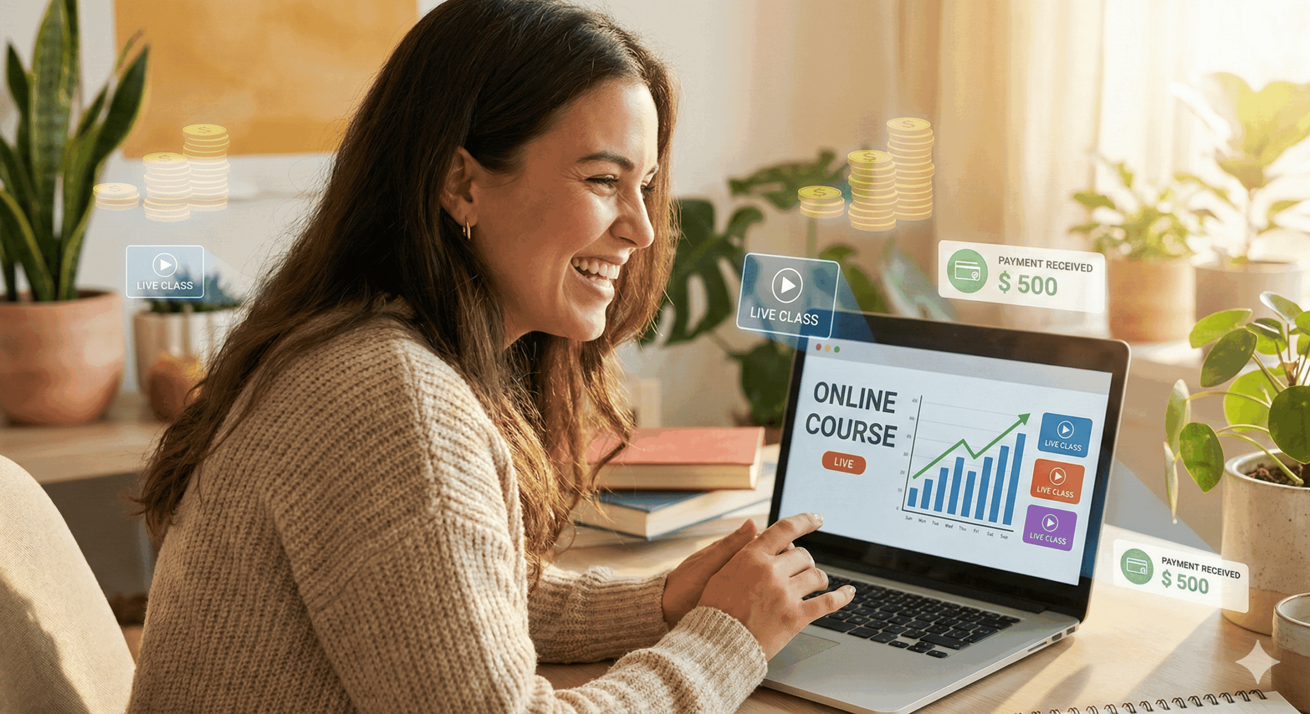 Persona compartiendo su pasión en internet y generando ingresos digitales